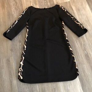 Vince Camuto Black and Animal Print  Dress